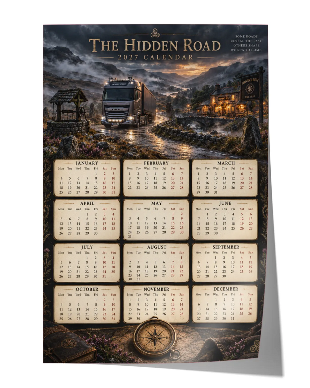 The Hidden Road 2027 Wall Calendar