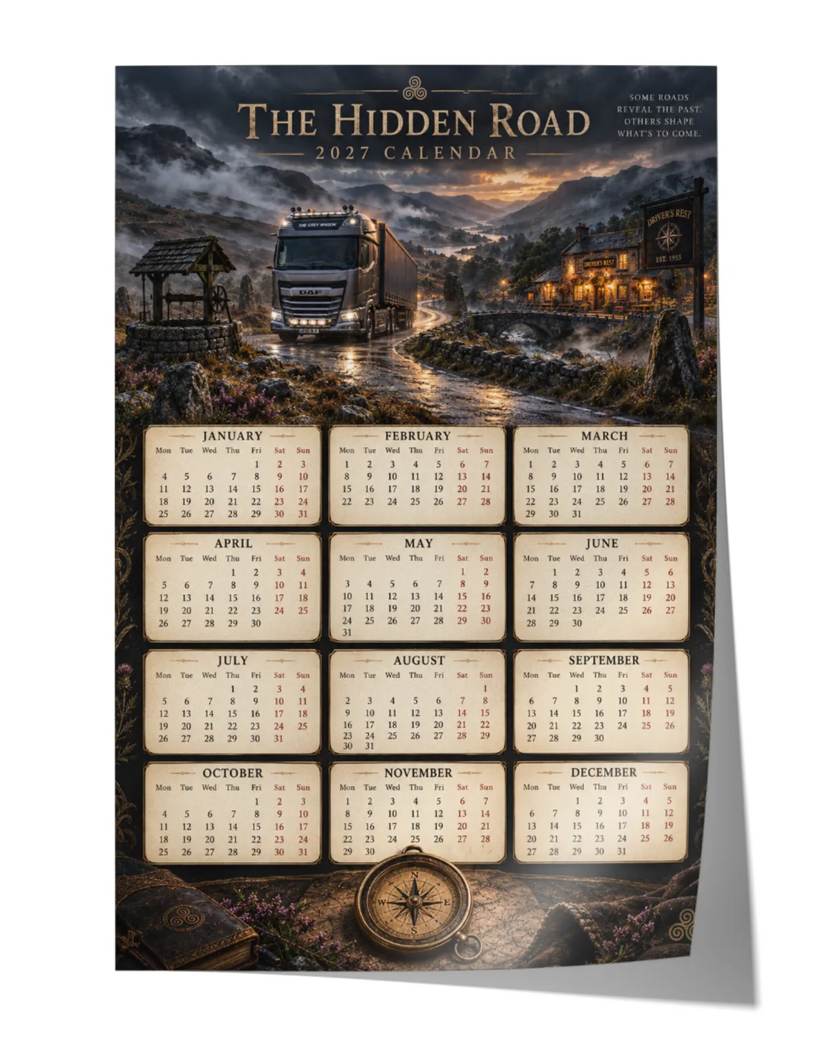 The Hidden Road 2027 Wall Calendar