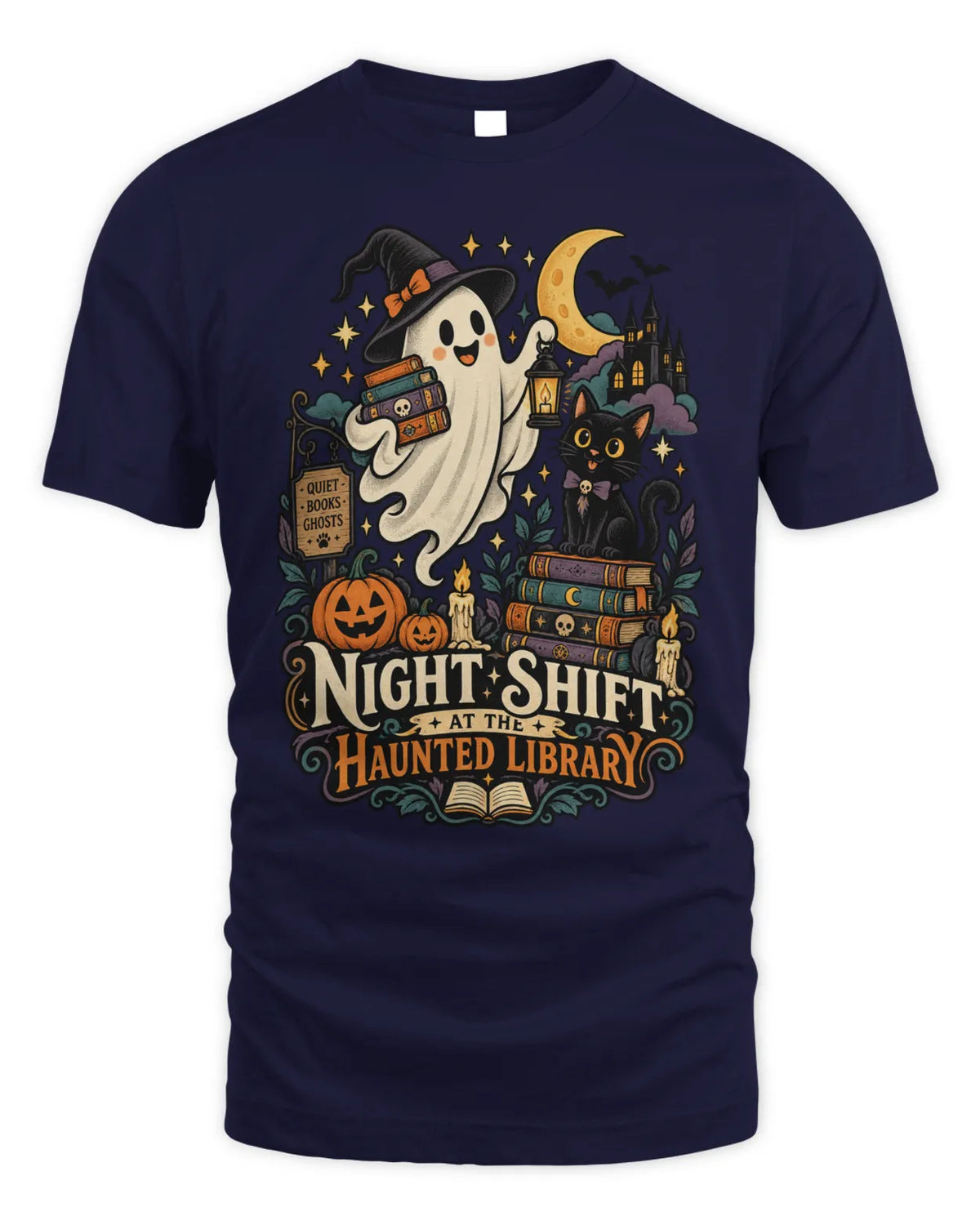 Night shift at the Haunted library T-Shirt